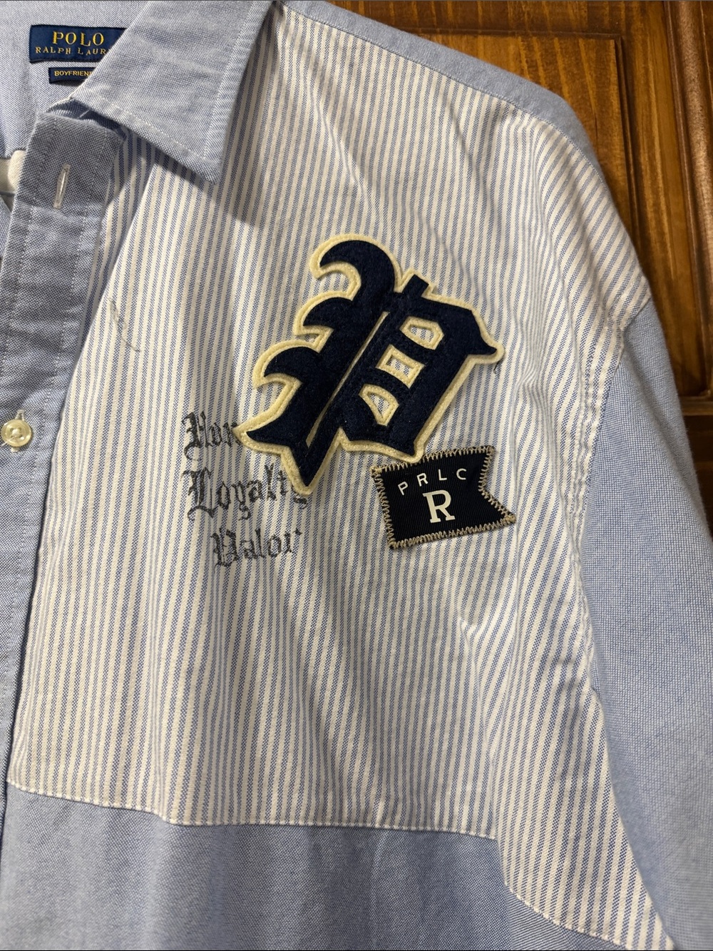 Polo by Ralph Lauren Blue & White Patchwork Button-Down Shirt - Picture 2 of 6